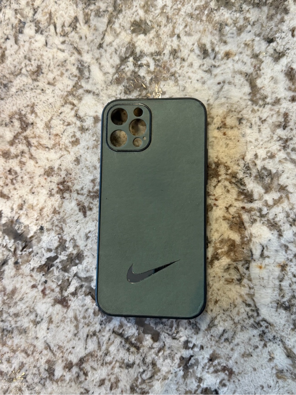Nike Green Leatherette iPhone 12 Case